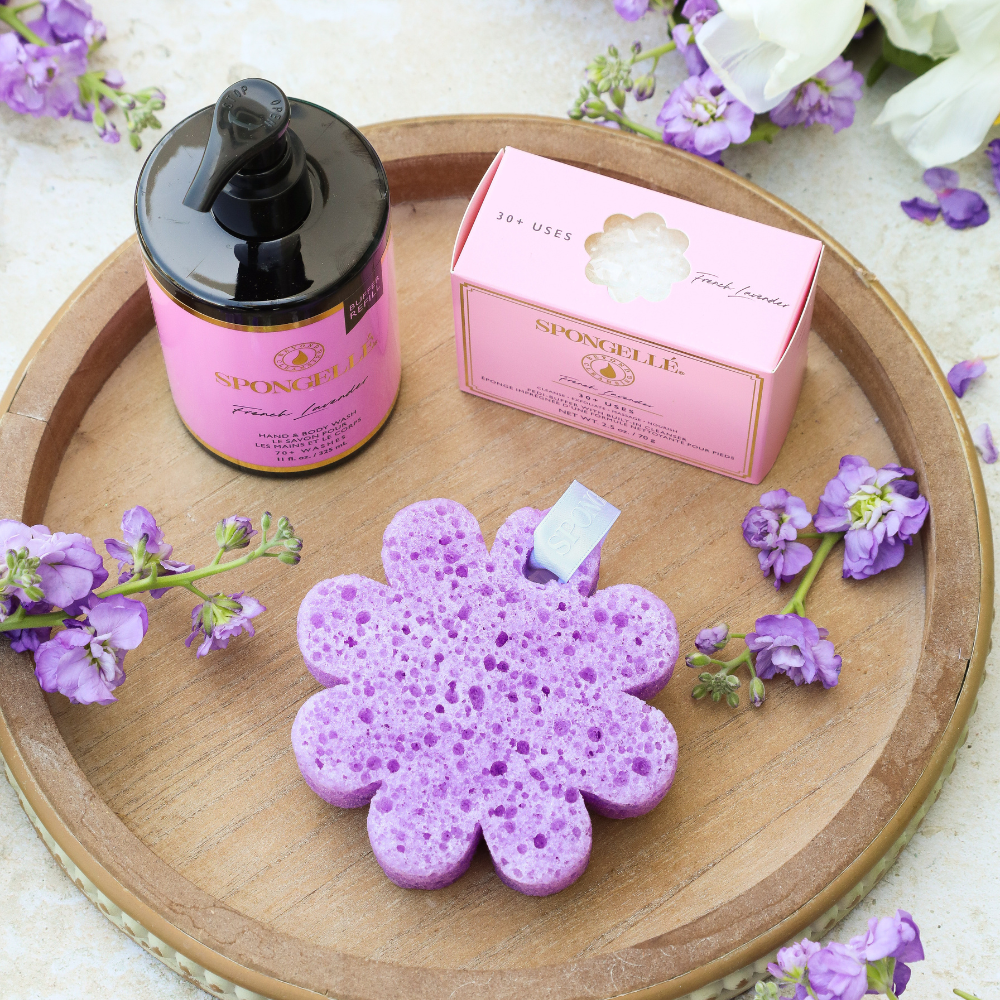 Spongellé French Lavender Body Buffer, Pedi & Refill Set