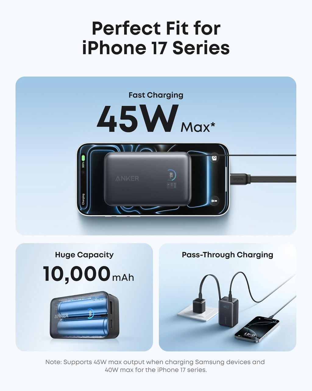 Anker Nano 45W Retractable Power Bank, 10K