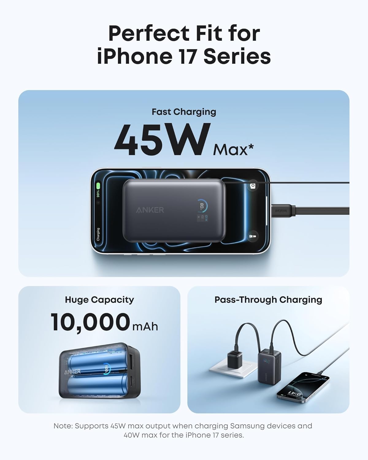 Anker Nano 45W Retractable Power Bank, 10K