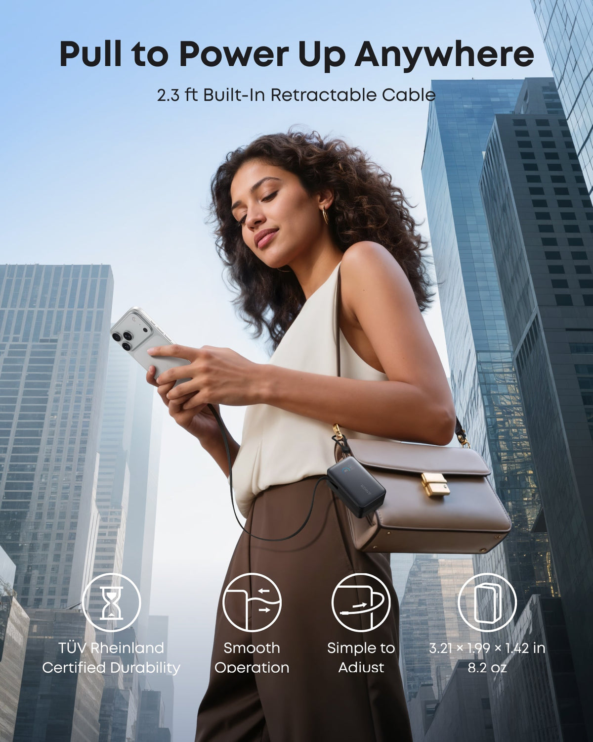 Anker Nano 45W Retractable Power Bank, 10K