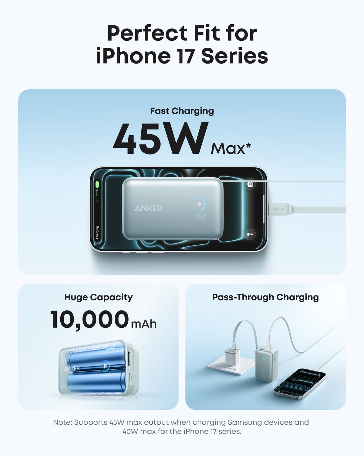 Anker Nano 45W Retractable Power Bank, 10K