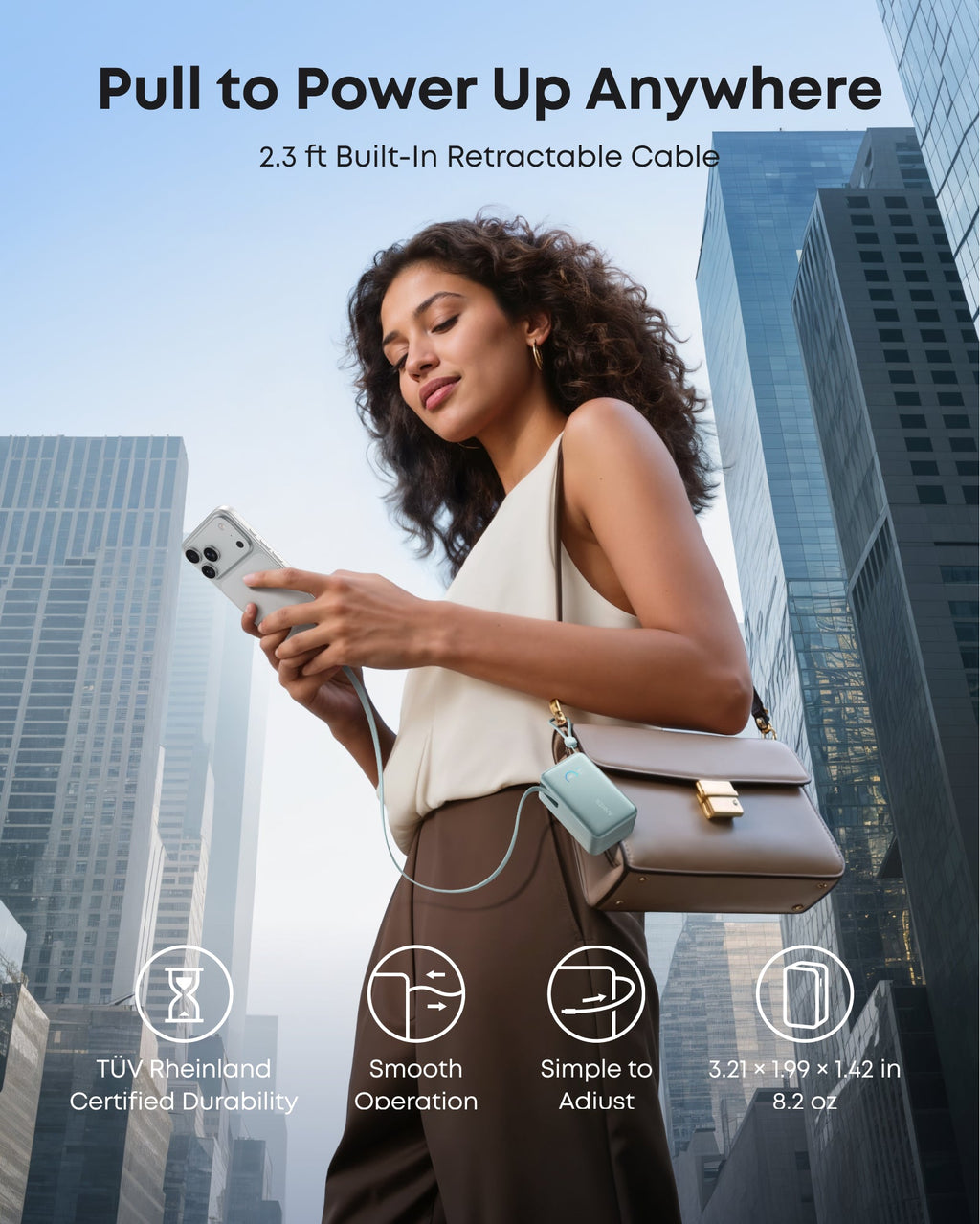 Anker Nano 45W Retractable Power Bank, 10K
