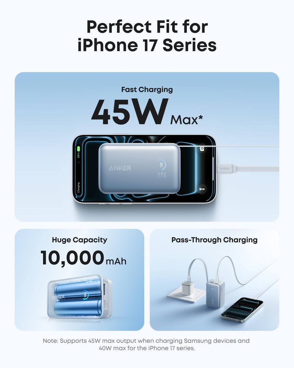 Anker Nano 45W Retractable Power Bank, 10K