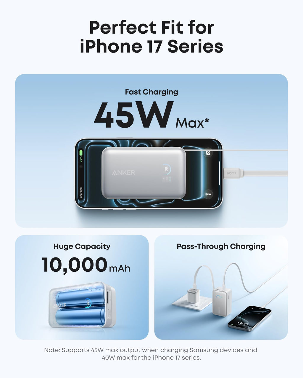 Anker Nano 45W Retractable Power Bank, 10K