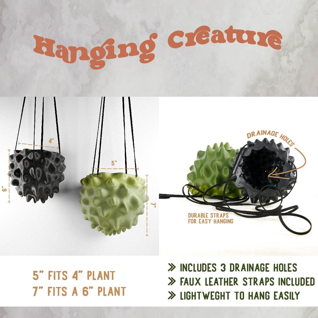 Creature Orb Hanging Planter with Drainage