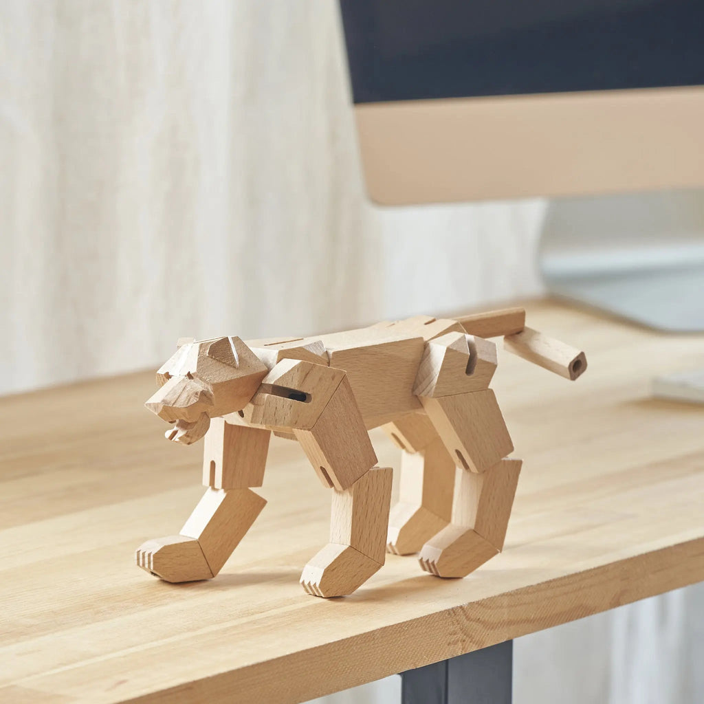 Morphits® Modern Wooden Tiger Decor – Interactive Puzzle & Art Piece